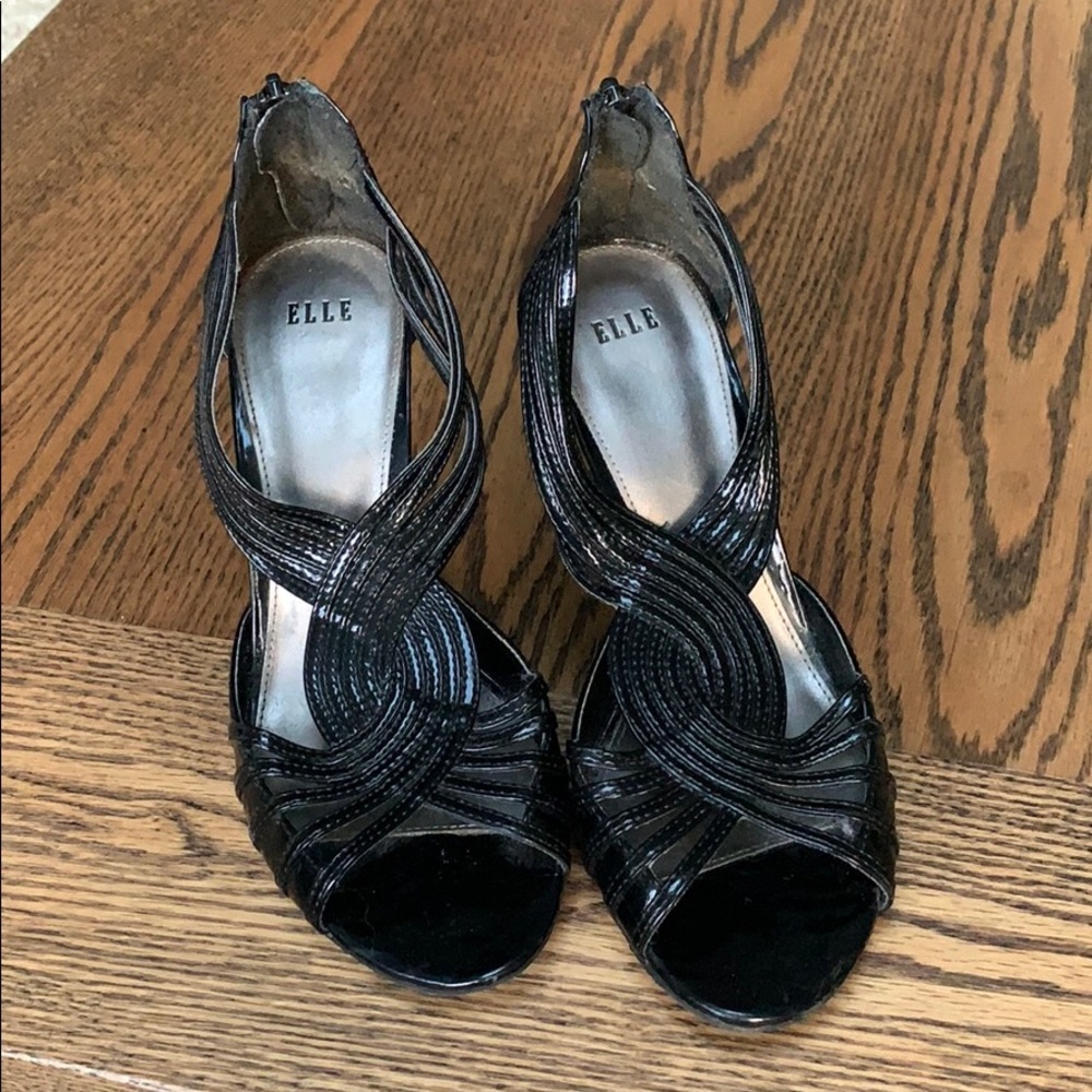 Black patent leather Heel Sandals
